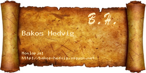 Bakos Hedvig névjegykártya